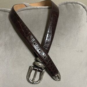 Brighton Women’s Brown Leather Belt with Silver Buckle